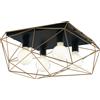 Luce Ambiente e Design PLAFONIERA ABRAXAS NERA E ORO 4 LUCI ATTACCO E27 41,7X40X26,5CM IN METALLO