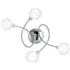 Luce Ambiente e Design PLAFONIERA BLOG CROMO 4 LUCI ATTACCO G9 60X19X44CM DIFFUSORE SFERICO DOPPIO IN VETRO TRASPARENTE E BIANCO