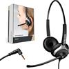 GEQUDIO Cuffie telefoni con jack da 2,5 mm adatto a Gigaset DECT Cisco SPA Panasonic Grandstream Polycom telefono - Cuffie e microfono Cuscinetti di ricambio - luce 80g