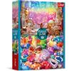 Trefl - Puzzle 2in1: Lo Spazio e i Cristalli - 2 x 500 Pezzi - Set di Due Rompicapi, DIY, Passatempo Creativo, per Adulti e Bambini dai 10 anni