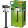 Philips Nissa, Paletto solare UltraEfficient, per Esterni, con Sensore di Movimento, 3000K, 250/25lm, Nero