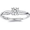 KRFY Anelli Argento per Donna CZ Anello di Fidanzamento Promessa Anello di Eternità per Donna da Sposa 925 Anelli in Argento Regolabili Anelli di Dito Aperto Cubic Zirconia Anelli per Donna Gioielli