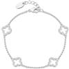 Philip Jones Bracciale Placcato Argento con Quadrifoglio Creato con Cristalli Zircondia®, Regolabile, Cristallo, Cristallo di zirconio, Adjustable, Cristallo, Cristallo Zircondia