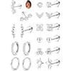 KRFY 10 Paia Orecchini Donna Acciaio Chirurgico Ipoallergenici Conch Helix Piercing Trago 14K Oro Placcato Set Orecchini Argento