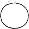 Philip Jones Collana con mini perline in onice nera, regolabile, onice nera, onice nera