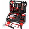 KOMBO - Valigetta Utensili 143 Pezzi - Kit Completo con Martello, Cacciavite, Chiave Regolabile, Flessometro, Seghetto, Inserti Magnetici e Minuteria - Per Casa, Officina, Fai da Te