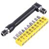 Fydun Chiave A Cricchetto 1/4 Pollici, Doppia Testa, Manico Ergonomico, Include 10 Inserti, Utensile Versatile per Falegnameria, Meccanici, Officina e Casa