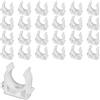 TONGIHS 25 pezzi Clip per tubi in plastica, per Cucina, Bagno, Bianco | Diametro interno 32mm,PVC,Resistente,con chiusura a scatto,Facile da installare,Fissaggio saldo, per Tubi flessibili