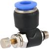 Vikye Valvola di regolazione pneumatica per tubi, 2 pezzi Regolatore di velocità per aria compressa in rame e plastica (SL6-M5)
