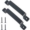 Sgehai maniglie per porte in ghisa robuste,fienile maniglia,ideali per esterni, garage, armadi e interni porte scorrevoli con viti maniglia,maniglia a D nera (2 Pezzi)