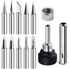 SopwMap 10 Pezzi Punte per Saldatore Senza Piombo,Saldatore Soldering Tips Set,Punta per Saldatore, Modelli Vari per Saldatura di Precisione,Compatibili con Stazioni di Saldatura,Incluso Manicotto Protettivo