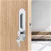 Atyhao Serratura per Porta Scorrevole Maniglia Antifurto con Chiavi per Fienile Ferramenta per Mobili in Legno Fermo per Mobili Interni Serratura per Porta in Legno Cancello Serrature per(Argento spazzolato)