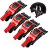 Jicyor Casco Da Moto a Sgancio Rapido, 4 Pezzi Fibbia Per Sgancio Rapido, Fibbie Di Rilascio Nero Rossastro per Tutti i Tipi Di Casco Unlversale