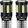 AGLINT Lampadine T10 LED CANBUS W5W 194 168 501 Cuneo Tipo LED Lampadina 10SMD per 12V Auto Luci Posizione Interne Luce Mappa Cupola Targa Lampade 6500K Bianco 2 Pezzi