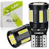 AGLINT T10 W5W LED CANBUS 194 168 Cuneo Tipo Auto Lampadina 10SMD 7020+3030 Luci di posizione Targa Lampade Luce di Indicatore Laterale Bianca (2Pezzi)