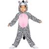 amscan 9910080 - Costume intero da zebra, con cappuccio, per bambini, età: 10-12 anni