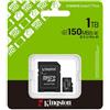 Kingston Scheda SD Kingston 1TB microSDXC Canvas Select Plus Gen3 150MB/s A1 Card + Adapter