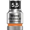 Wera, 8790 HMA HF Bussola per cricchetto Zyklop con attacco da 1/4 con ritegno vite, 5,5 mm