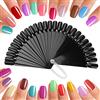 Tomotato Nail Art Stick Colore Display Fan Espositore Ventaglio, Display Unghie Finte, Espositori Per Unghia Per Salone Di Bellezza e Principianti (Nero)