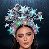 JOKILY Fascia luminosa a forma di stella, a LED, a forma di luna scintillante, per carnevale, festival a LED, per discoteca, accessorio per capelli da donna (B)