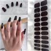 SanFangyue Pellicola per Unghie, 22Pcs Nail Stickers Gel Varnish Adesivo Stencil, Smalto Adesivo per Unghie French Manicure Nails Wraps Decorazione DIY per Donne Ragazze, Rosso