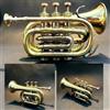 Fatto a mano Antica tromba in ottone Bb tromba tascabile 3 valvole boccaglio vintage regal...