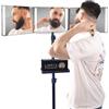 LIPFISBARBERSHOP.com Specchio 360° con Treppiede, Ganci Regolabili e Vassoio: Specchio da Viaggio Portatile a 3 Vie con 4 Luci LED e Ricarica USB-C per Uomo e Donna - Taglio di Capelli Rasatura Trucco