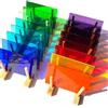 LITMIND 16 fogli di vetro colorato trasparente, 10,2 x 15,2 cm, piastrelle in vetro mosaico per artigianato, colori assortiti, vetro artistico cattedrale, fogli di vetro per progetti di realizzazione
