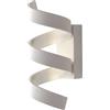 Luce Ambiente e Design APPLIQUE A PARETE LED HELIX SPIRALE BIANCA E ARGENTO 9W 720LM 3000K 10X13,5X26CM
