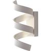 Luce Ambiente e Design APPLIQUE A PARETE LED HELIX SPIRALE BIANCA E ARGENTO 9W 720LM 4000K 10X13,5X26CM