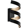 Luce Ambiente e Design APPLIQUE A PARETE LED HELIX SPIRALE NERA E ORO 9W 720LM 3000K 10X13,5X26CM