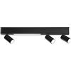 Luce Ambiente e Design APPLIQUE A PARETE LED ORIENTED NERA 3 LUCI ATTACCO GU10 E 1 LED 8W 1180LM CCT 3000K 3500K 4000K 70X19X3CM