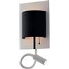 Luce Ambiente e Design APPLIQUE A PARETE LED POP NERA CON LUCE FLESSIBILE A LED 9W 720LM 4000K 16X32X22CM