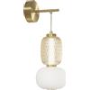 Luce Ambiente e Design APPLIQUE A PARETE LED TOTEM ORO 18W 2000LM 3000K 22X55CM IN METALLO E VETRO SOFFIATO
