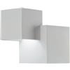 Luce Ambiente e Design APPLIQUE A PARETE RUBIK BIANCA 2 LUCI ATTACCO G9 19,5X11,5X16CM IN GESSO VERNICIABILE