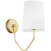 Luce Ambiente e Design APPLIQUE A PARETE SALLY ORO 1 LUCE ATTACCO E14 28X31,5X10CM IN METALLO CON PARALUMI