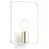 Luce Ambiente e Design APPLIQUE A PARETE SMITH BIANCA E NICKEL 1 LUCE ATTACCO E27 19,5X6X27CM IN METALLO