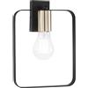 Luce Ambiente e Design APPLIQUE A PARETE SMITH NERA E ORO 1 LUCE ATTACCO E27 19,5X6X27CM IN METALLO