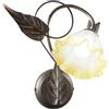 Luce Ambiente e Design APPLIQUE A PARETE TRISTANO MARRONE 1 LUCE ATTACCO E14 16X28X35CM IN METALLO E VETRO