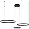 Luce Ambiente e Design LAMPADARIO A SOSPENSIONE LED AKROBAT 3 CERCHI ORO 180W 20620LM CCT 3000K 4000K 6500K 120X150CM