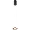 Luce Ambiente e Design LAMPADARIO A SOSPENSIONE LED ATREO MARRONE+BEIGE IN METALLO E ALLUMINIO 5W 3000K 865LM D.13X200CM