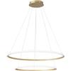 Luce Ambiente e Design LAMPADARIO A SOSPENSIONE LED AXIS ORO 70W 6850LM CCT 3000 4000 6500K D.80 E 60CM H.150CM