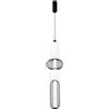 Luce Ambiente e Design LAMPADARIO A SOSPENSIONE LED INKAS NERA IN VETRO 36W 3720LM CCT 3000 E 3500K 98X22X22CM