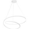 Luce Ambiente e Design LAMPADARIO A SOSPENSIONE LED LIEVE BIANCA 60W 8000LM CCT 3000K 4000K 6500K 80X11,2X150CM CIRCOLARE IN ALLUMINIO E SILICONE
