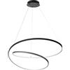 Luce Ambiente e Design LAMPADARIO A SOSPENSIONE LED LIEVE NERA 60W 8000LM CCT 3000K 4000K 6500K 80X11,2X150CM CIRCOLARE IN ALLUMINIO E SILICONE