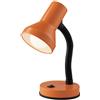 Luce Ambiente e Design LDT LAMPADA DA SCRIVANIA FLESSIBILE PULSANTE ON-OFF ARANCIONE 1 LUCE ATTACCO E27 14,5X34,5CM