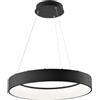 Luce Ambiente e Design LAMPADARIO A SOSPENSIONE LED NOAH NERA 60W 8000LM CCT 3000K 4000K 6500K 60X10X150CM IN ALLUMINIO