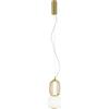 Luce Ambiente e Design LAMPADARIO A SOSPENSIONE LED TOTEM ORO 18W 2000LM 3000K 17X196,5CM IN METALLO E VETRO SOFFIATO 2 VETRI