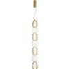 Luce Ambiente e Design LAMPADARIO A SOSPENSIONE LED TOTEM ORO 40W 4000LM 3000K 17X163CM IN METALLO E VETRO SOFFIATO 7 VETRI