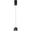 Luce Ambiente e Design LAMPADARIO A SOSPENSIONE LED YOYO REGOLABILE IN ALTEZZA NERA IN METALLO E ACRILICO 6W 870LM 3000K diam.10X150 CM
